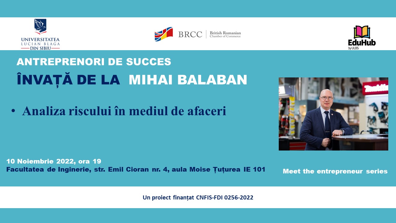 Event Meet The Entrepreneur Mihai Balaban
